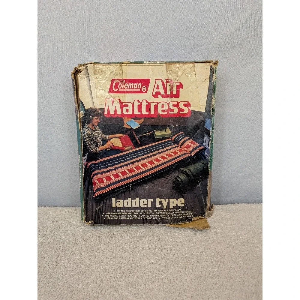 Coleman Air Mattress Vintage Ladder Type Camping Inflatable Bed‎ 78x28.5
